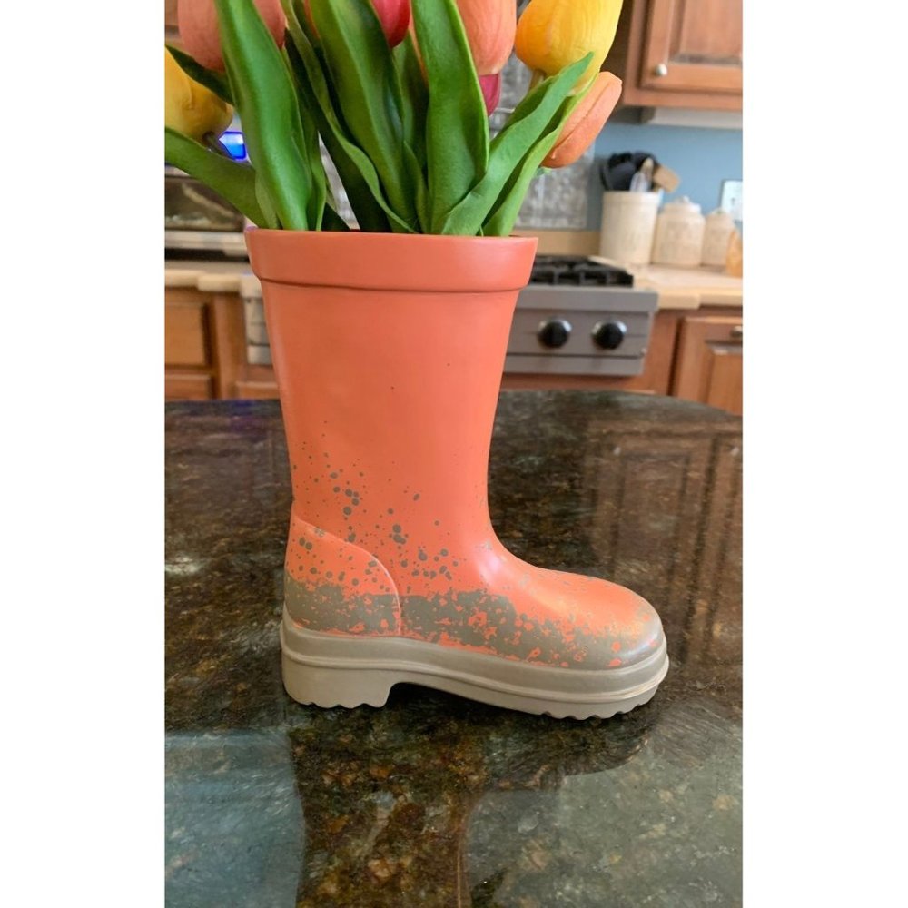 Farmhouse Muddy Rain Boot Planter HOME KITCHEN TIERED TRAY 004. Last One - Picture 2 of 7